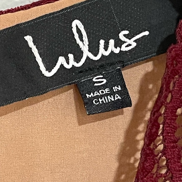 NWT LULUS Swoon-er or Later Long Sleeve Lace Dress Burgundy Sexy Holiday Party - Picture 6 of 8